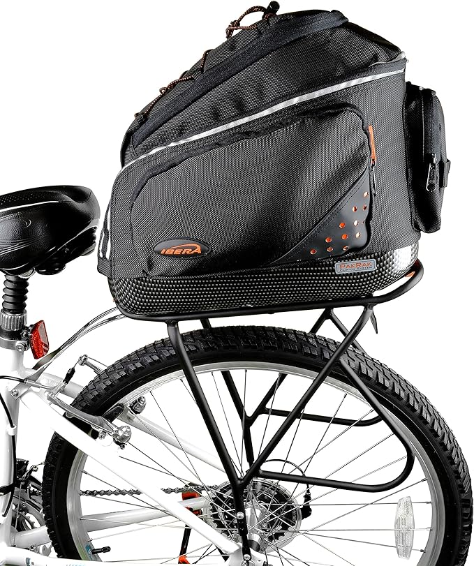 Ibera Parka IB-RA4 Touring Bicycle Carrier and Quick Release Bag (Splashguard Rack+Bag)