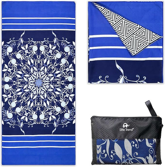 Elite Trend Microfiber Beach Towel - Extra Large 78x35 Inch