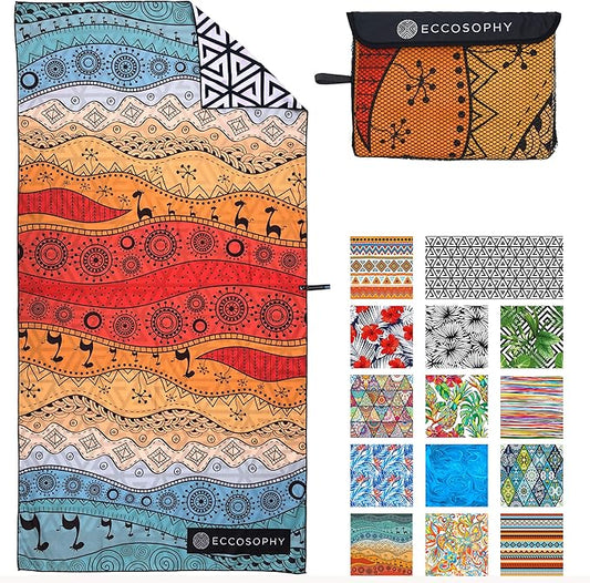 ECCOSOPHY Microfiber Beach Towel - Sand Free Towels 71x35 in