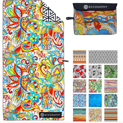 ECCOSOPHY Microfiber Beach Towel - Sand Free Towels 71x35 in