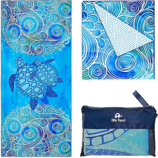 Elite Trend Microfiber Beach Towel - Extra Large 78x35 Inch