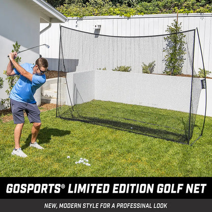 GoSports Golf Practice Hitting Net - Choose Between Huge 10 x 7 ft or 7 x 7 ft Nets - Personal Driving Range for Indoor or Outdoor Use - Designed by Golfers for Golfers