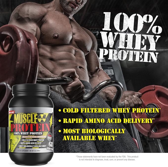 Muscle Mass Whey Protein [5 lbs/Pack of 1]–Peanut Butter, Cold Filtered, 25g Pure Protein, 6.6g BCAAs/Serving (Packaging May Vary)