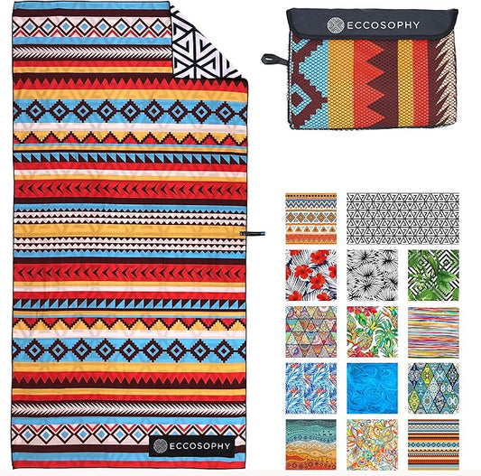 ECCOSOPHY Microfiber Beach Towel - Sand Free Towels 71x35 in