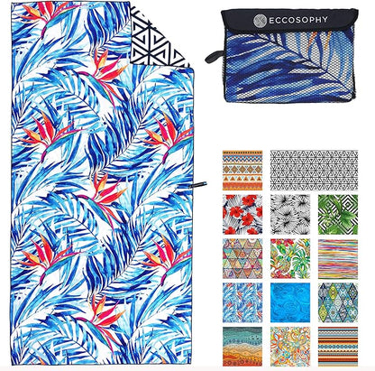 ECCOSOPHY Microfiber Beach Towel - Sand Free Towels 71x35 in