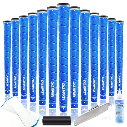 CHAMPKEY WRAP-Y Rubber Golf Grips 13 Pack Come with All Repair Kits - High Feedback and Traction Golf Club Grips