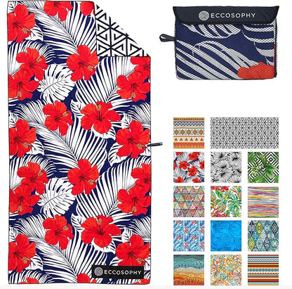 ECCOSOPHY Microfiber Beach Towel - Sand Free Towels 71x35 in