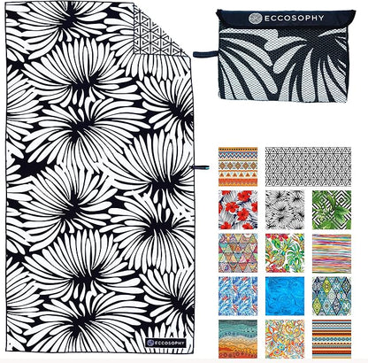 ECCOSOPHY Microfiber Beach Towel - Sand Free Towels 71x35 in