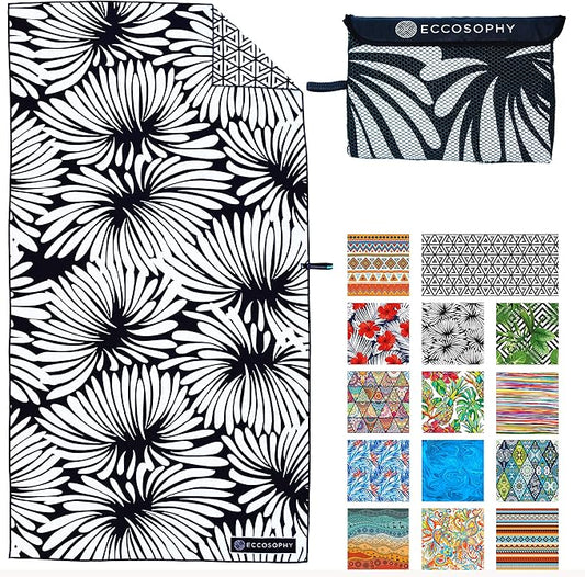 ECCOSOPHY Microfiber Beach Towel - Sand Free Towels 71x35 in