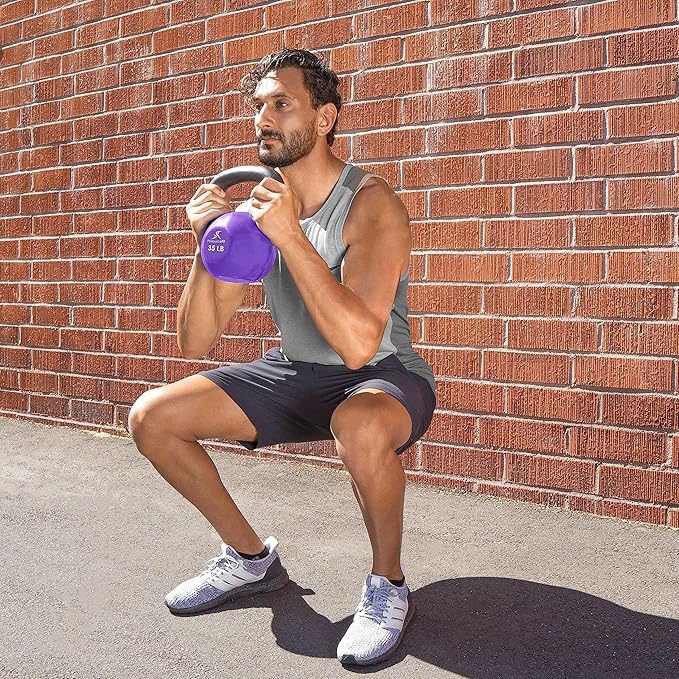 ProsourceFit Vinyl Coated Cast Iron Kettlebells for Full