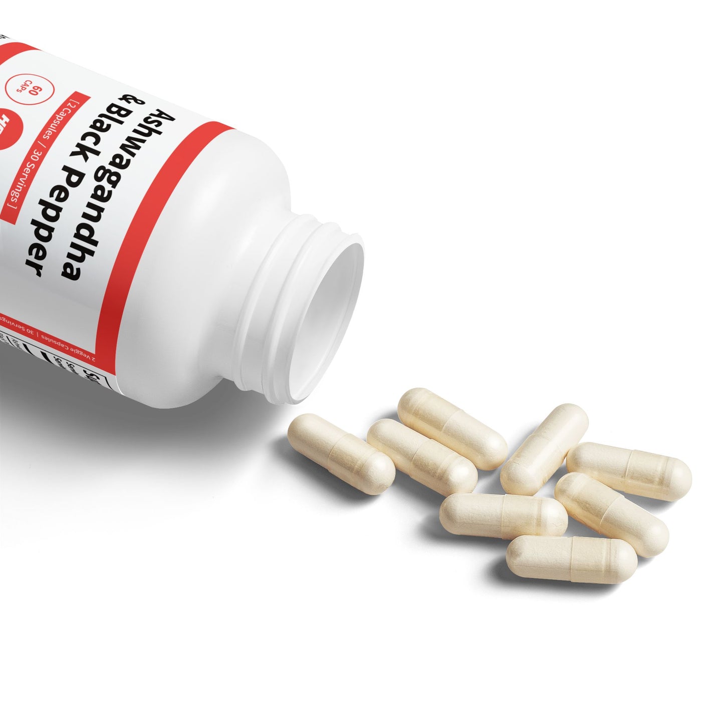 HBS, Ashwagandha and Black Pepper Supplement (60 Vegetable Capsules)