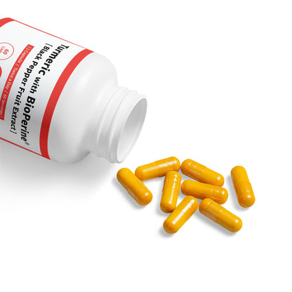 HBS, Turmeric with BioPerine® (Black Pepper Fruit Extract) Supplement (60 Vegetable Capsules)