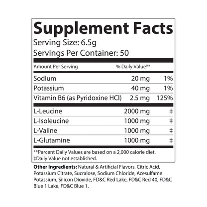 HBS, BCAA Supplement, Grape, Powder (325g, 11.46oz, 50 servings)