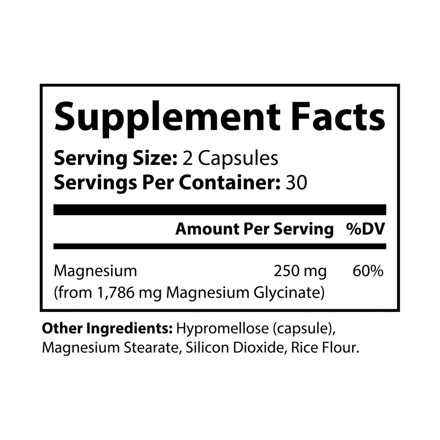 HBS, Magnesium Glycinate Supplement (60 Capsules)