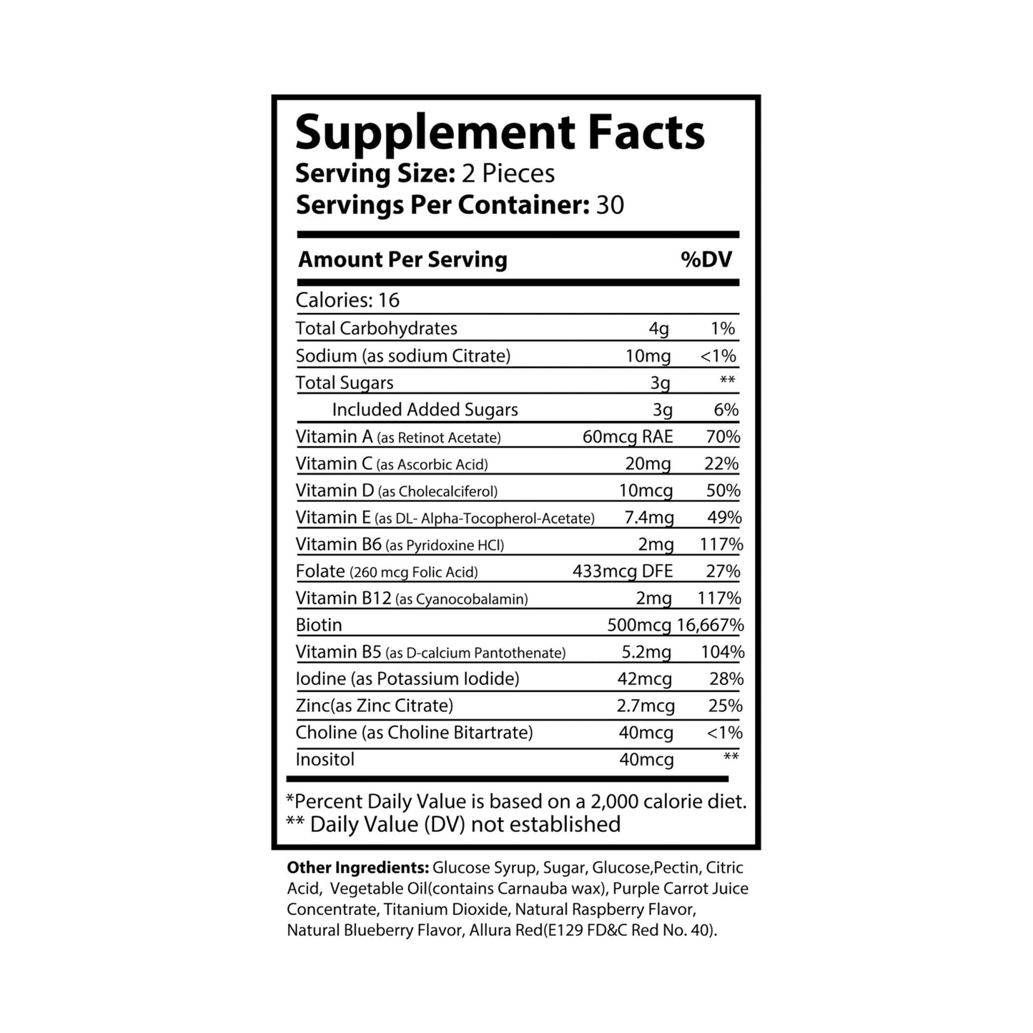 HBS, Hair Vitamin Gummies (60 Gummies)
