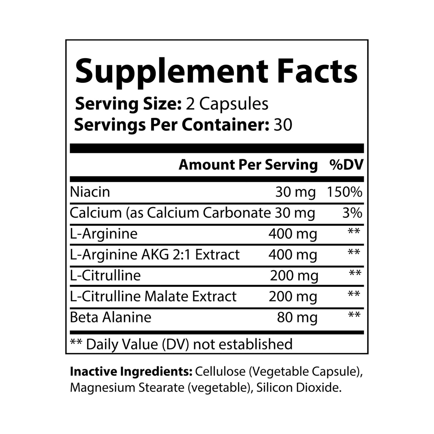 HBS, L-Arginine Supplement (60 Vegetable Capsules)