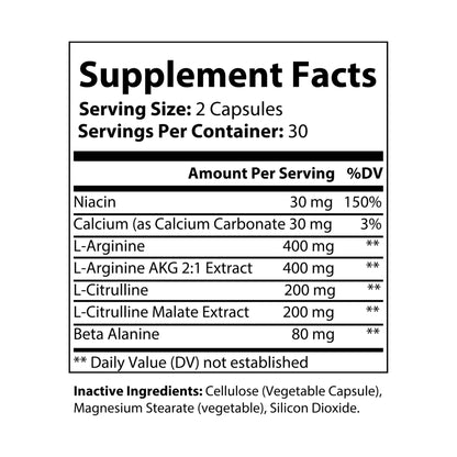 HBS, L-Arginine Supplement (60 Vegetable Capsules)