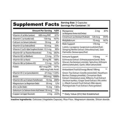 HBS, Multivitamin for Men Supplement (60 Vegetable Capsules)